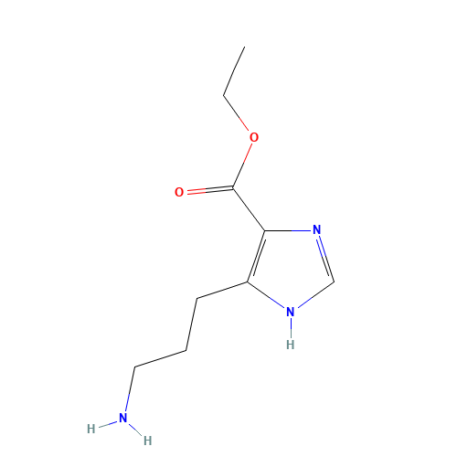 ethyl 5-(3-aminopropyl)-1H-imidazole-4-carboxylate (CAS: 915030-03-4) - Chemical Structure and Molecular Formula 