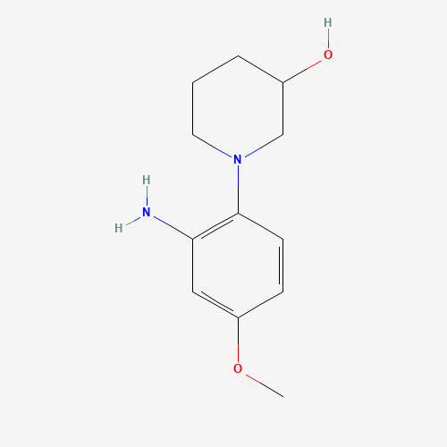 1-(2-amino-4-methoxyphenyl)piperidin-3-ol (CAS: 39104-05-7) - Chemical Structure and Molecular Formula 