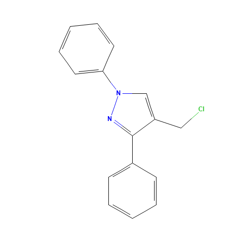 4-(chloromethyl)-1,3-diphenylpyrazole (CAS: 55432-05-8) - Chemical Structure and Molecular Formula 