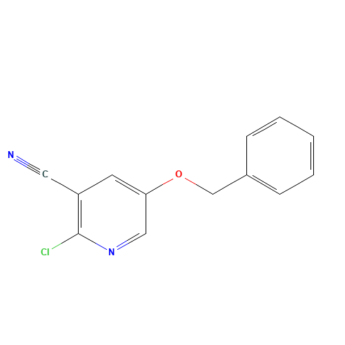 2-chloro-5-phenylmethoxypyridine-3-carbonitrile (CAS: 74650-76-3) - Chemical Structure and Molecular Formula 