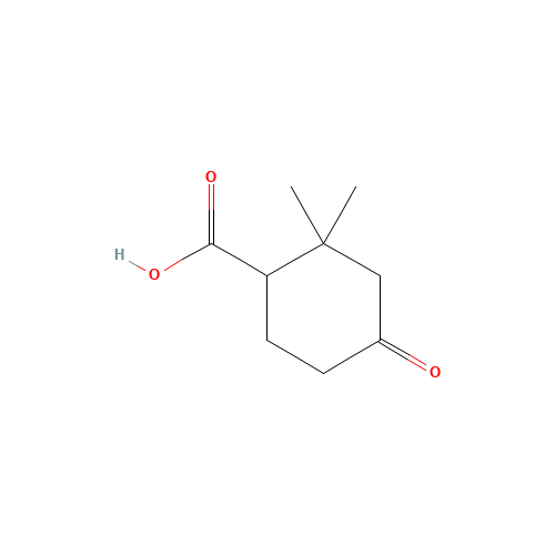 2,2-dimethyl-4-oxocyclohexane-1-carboxylic acid (CAS: 4029-26-9) - Chemical Structure and Molecular Formula 