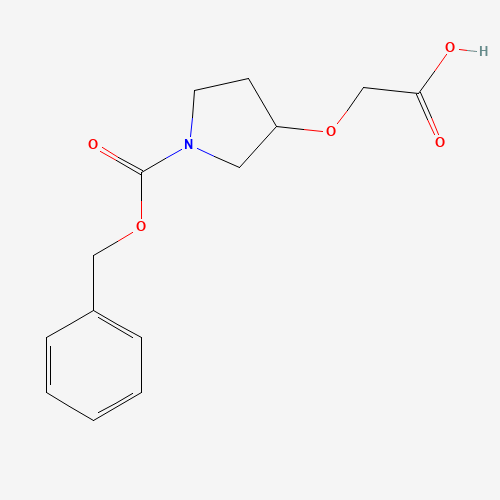 2-(1-phenylmethoxycarbonylpyrrolidin-3-yl)oxyacetic acid (CAS: 889953-08-6) - Chemical Structure and Molecular Formula 