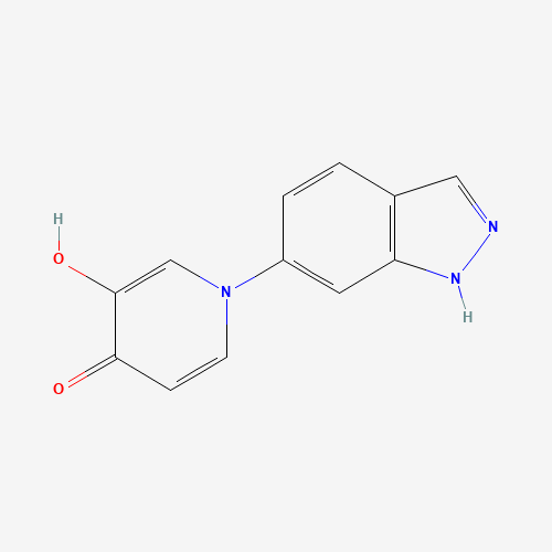 3-hydroxy-1-(1H-indazol-6-yl)pyridin-4-one (CAS: 1333328-70-3) - Chemical Structure and Molecular Formula 