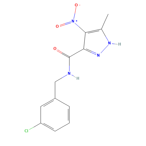 N-[(3-chlorophenyl)methyl]-5-methyl-4-nitro-1H-pyrazole-3-carboxamide (CAS: 915371-86-7) - Related Chemical Product