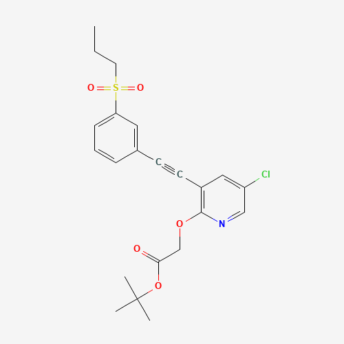tert-butyl 2-[5-chloro-3-[2-(3-propylsulfonylphenyl)ethynyl]pyridin-2-yl]oxyacetate (CAS: 1240288-30-5) - Related Chemical Product
