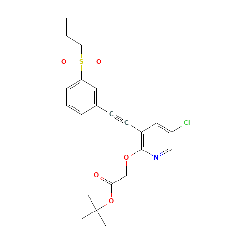 tert-butyl 2-[5-chloro-3-[2-(3-propylsulfonylphenyl)ethynyl]pyridin-2-yl]oxyacetate (CAS: 1240288-30-5) - Related Chemical Product