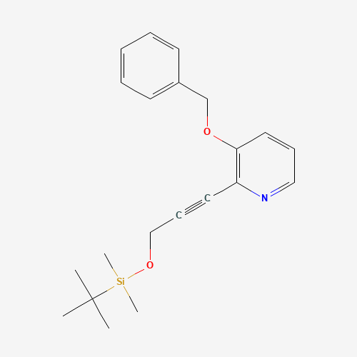 tert-butyl-dimethyl-[3-(3-phenylmethoxypyridin-2-yl)prop-2-ynoxy]silane (CAS: 1228666-14-5) - Chemical Structure and Molecular Formula 