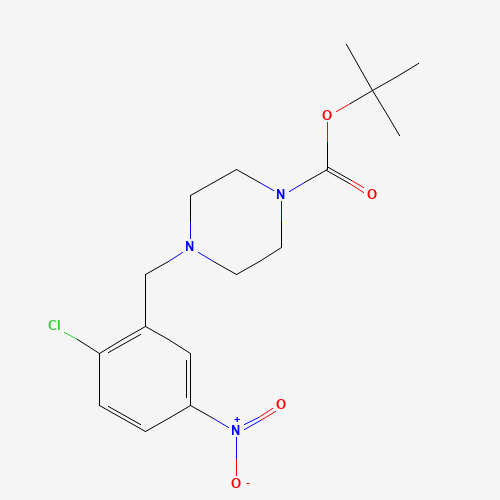 tert-butyl 4-[(2-chloro-5-nitrophenyl)methyl]piperazine-1-carboxylate (CAS: 1150308-67-0) - Chemical Structure and Molecular Formula 