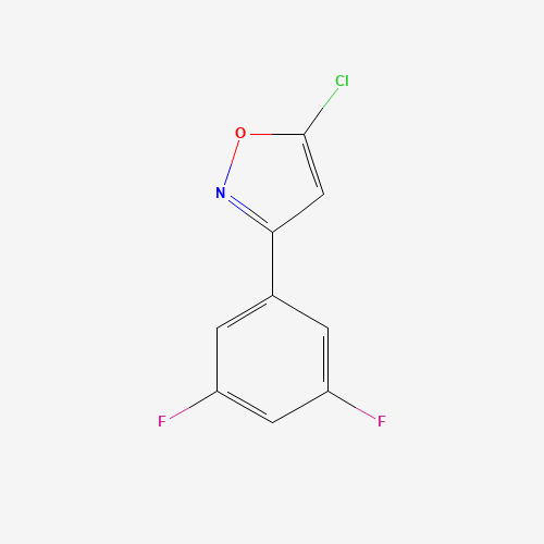 5-chloro-3-(3,5-difluorophenyl)-1,2-oxazole chemical structure 5-chloro-3-(3,5-difluorophenyl)-1,2-oxazole (CAS: 359424-44-5) - Chemical Structure and Molecular Formula