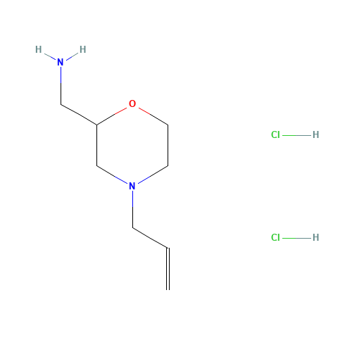 (4-prop-2-enylmorpholin-2-yl)methanamine;dihydrochloride (CAS: 141815-17-0) - Chemical Structure and Molecular Formula 