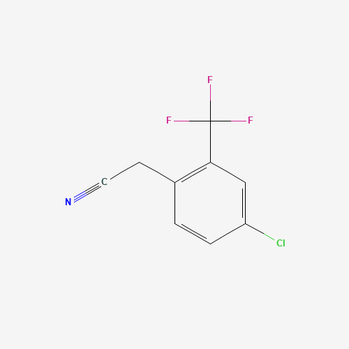 2-[4-chloro-2-(trifluoromethyl)phenyl]acetonitrile (CAS: 85386-80-7) - Chemical Structure and Molecular Formula 