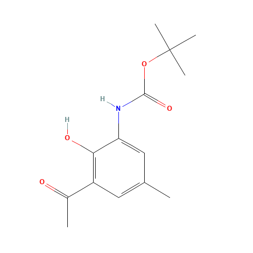 tert-butyl N-(3-acetyl-2-hydroxy-5-methylphenyl)carbamate (CAS: 886362-10-3) - Chemical Structure and Molecular Formula 