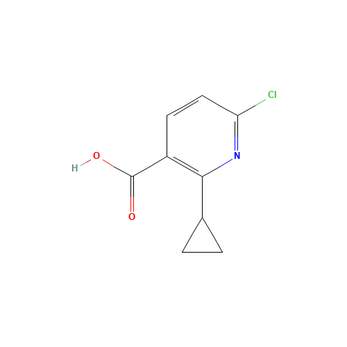 6-chloro-2-cyclopropylpyridine-3-carboxylic acid (CAS: 862695-75-8) - Chemical Structure and Molecular Formula 