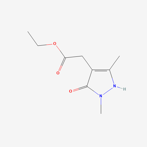ethyl 2-(2,5-dimethyl-3-oxo-1H-pyrazol-4-yl)acetate (CAS: 1190615-61-2) - Chemical Structure and Molecular Formula 