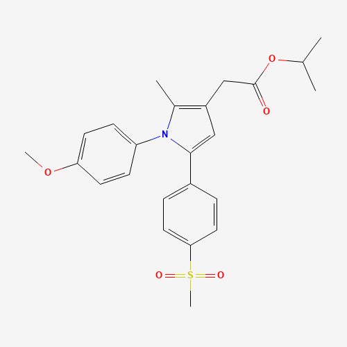 propan-2-yl 2-[1-(4-methoxyphenyl)-2-methyl-5-(4-methylsulfonylphenyl)pyrrol-3-yl]acetate (CAS: 1005451-40-0) - Chemical Structure and Molecular Formula 