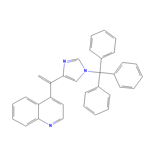 4-[1-(1-tritylimidazol-4-yl)ethenyl]quinoline (CAS: 880652-89-1) - Chemical Structure and Molecular Formula 