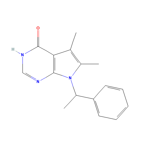 5,6-dimethyl-7-(1-phenylethyl)-1H-pyrrolo[2,3-d]pyrimidin-4-one (CAS: 82703-45-5) - Related Chemical Product