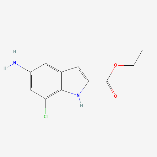 ethyl 5-amino-7-chloro-1H-indole-2-carboxylate (CAS: 1352895-02-3) - Chemical Structure and Molecular Formula 