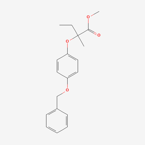 methyl 2-methyl-2-(4-phenylmethoxyphenoxy)butanoate (CAS: 653563-75-8) - Chemical Structure and Molecular Formula 
