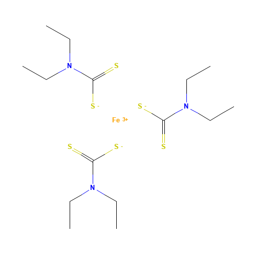 N,N-diethylcarbamodithioate;iron(3+) (CAS: 13963-59-2) - Chemical Structure and Molecular Formula 