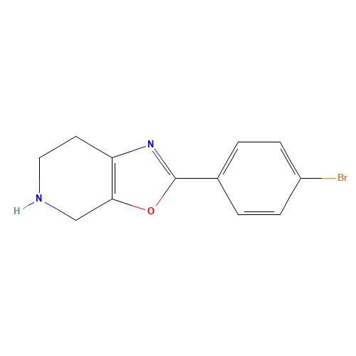 2-(4-bromophenyl)-4,5,6,7-tetrahydro-[1,3]oxazolo[5,4-c]pyridine (CAS: 885272-79-7) - Chemical Structure and Molecular Formula 