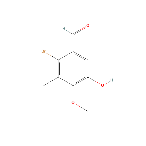2-bromo-5-hydroxy-4-methoxy-3-methylbenzaldehyde (CAS: 287117-31-1) - Chemical Structure and Molecular Formula 