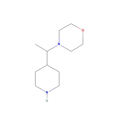 4-(1-piperidin-4-ylethyl)morpholine (CAS: 733733-37-4) - Chemical Structure and Molecular Formula 
