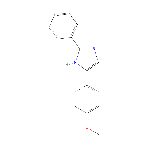 5-(4-methoxyphenyl)-2-phenyl-1H-imidazole (CAS: 53458-08-5) - Chemical Structure and Molecular Formula 
