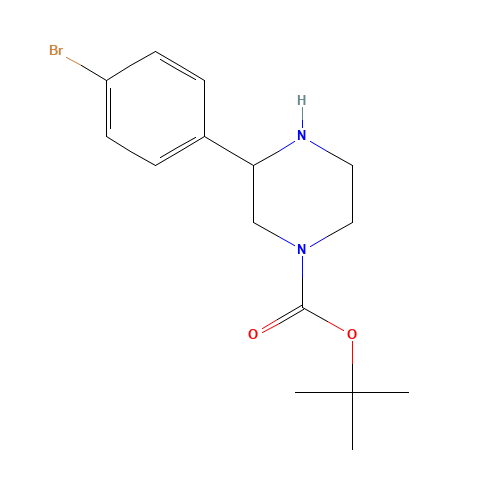 tert-butyl 3-(4-bromophenyl)piperazine-1-carboxylate (CAS: 886767-69-7) - Chemical Structure and Molecular Formula 