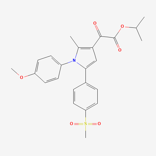 propan-2-yl 2-[1-(4-methoxyphenyl)-2-methyl-5-(4-methylsulfonylphenyl)pyrrol-3-yl]-2-oxoacetate (CAS: 1005451-78-4) - Chemical Structure and Molecular Formula 