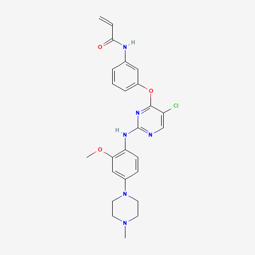 N-[3-[5-chloro-2-[2-methoxy-4-(4-methylpiperazin-1-yl)anilino]pyrimidin-4-yl]oxyphenyl]prop-2-enamide (CAS: 1213269-23-8) - Chemical Structure and Molecular Formula 