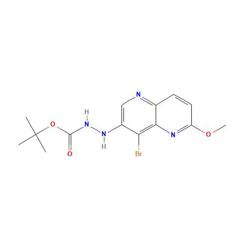 tert-butyl N-[(4-bromo-6-methoxy-1,5-naphthyridin-3-yl)amino]carbamate (CAS: 724788-67-4) - Related Chemical Product