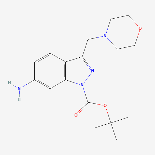 tert-butyl 6-amino-3-(morpholin-4-ylmethyl)indazole-1-carboxylate (CAS: 887591-01-7) - Chemical Structure and Molecular Formula 