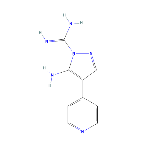 5-amino-4-pyridin-4-ylpyrazole-1-carboximidamide (CAS: 61959-35-1) - Related Chemical Product