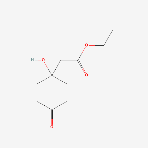 ethyl 2-(1-hydroxy-4-oxocyclohexyl)acetate (CAS: 81053-18-1) - Chemical Structure and Molecular Formula 