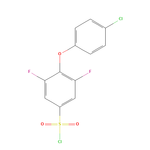 4-(4-chlorophenoxy)-3,5-difluorobenzenesulfonyl chloride (CAS: 549547-34-4) - Chemical Structure and Molecular Formula 