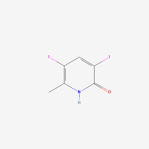 3,5-diiodo-6-methyl-1H-pyridin-2-one (CAS: 858851-91-9) - Chemical Structure and Molecular Formula 