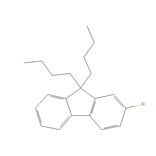 2-bromo-9,9-dibutylfluorene (CAS: 88223-35-2) - Chemical Structure and Molecular Formula 