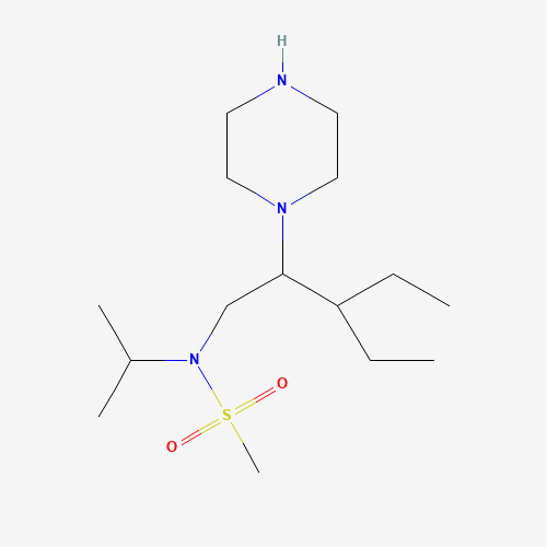 N-(3-ethyl-2-piperazin-1-ylpentyl)-N-propan-2-ylmethanesulfonamide (CAS: 1385051-88-6) - Chemical Structure and Molecular Formula 