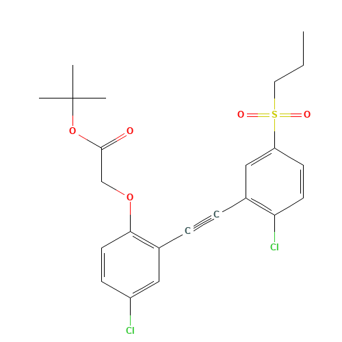 tert-butyl 2-[4-chloro-2-[2-(2-chloro-5-propylsulfonylphenyl)ethynyl]phenoxy]acetate (CAS: 1240287-81-3) - Related Chemical Product