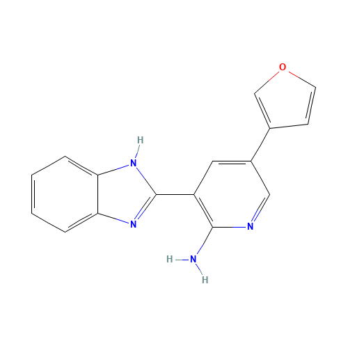 3-(1H-benzimidazol-2-yl)-5-(furan-3-yl)pyridin-2-amine (CAS: 1261220-42-1) - Chemical Structure and Molecular Formula 
