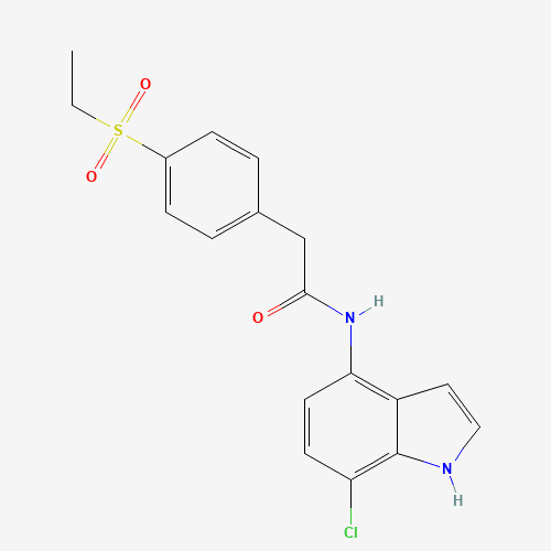 N-(7-chloro-1H-indol-4-yl)-2-(4-ethylsulfonylphenyl)acetamide (CAS: 1426806-70-3) - Chemical Structure and Molecular Formula 