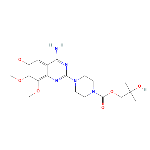 (2-hydroxy-2-methylpropyl) 4-(4-amino-6,7,8-trimethoxyquinazolin-2-yl)piperazine-1-carboxylate (CAS: 35795-16-5) - Related Chemical Product