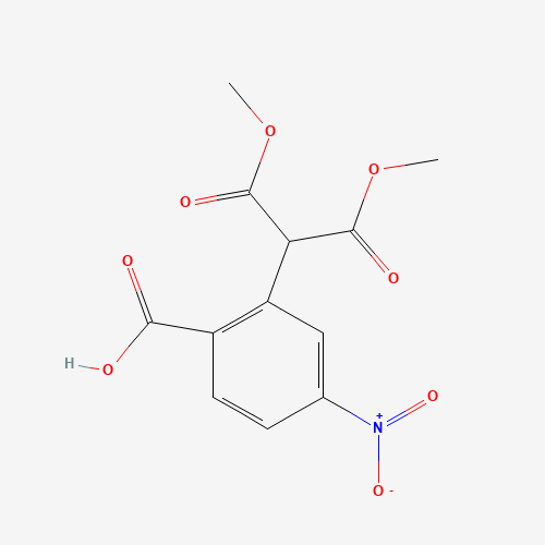 2-(1,3-dimethoxy-1,3-dioxopropan-2-yl)-4-nitrobenzoic acid (CAS: 186390-71-6) - Chemical Structure and Molecular Formula 