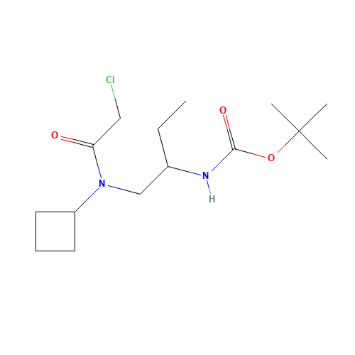 tert-butyl N-[1-[(2-chloroacetyl)-cyclobutylamino]butan-2-yl]carbamate (CAS: 1284249-46-2) - Chemical Structure and Molecular Formula 