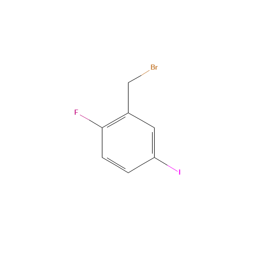 2-(bromomethyl)-1-fluoro-4-iodobenzene (CAS: 442910-33-0) - Chemical Structure and Molecular Formula 