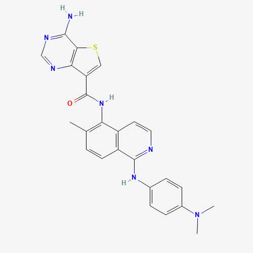 4-amino-N-[1-[4-(dimethylamino)anilino]-6-methylisoquinolin-5-yl]thieno[3,2-d]pyrimidine-7-carboxamide (CAS: 1446111-60-9) - Related Chemical Product