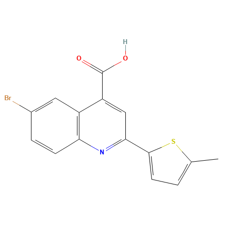6-bromo-2-(5-methylthiophen-2-yl)quinoline-4-carboxylic acid (CAS: 350998-05-9) - Chemical Structure and Molecular Formula 