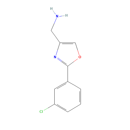[2-(3-chlorophenyl)-1,3-oxazol-4-yl]methanamine (CAS: 885273-40-5) - Chemical Structure and Molecular Formula 