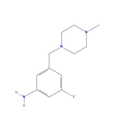 3-fluoro-5-[(4-methylpiperazin-1-yl)methyl]aniline (CAS: 1442474-01-2) - Chemical Structure and Molecular Formula 